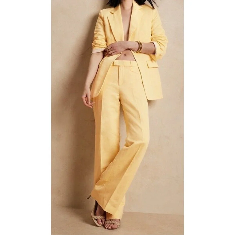 NWT Banana Republic Islet Pants Women's 4 Soft Yellow Business Casual |MSRP 150